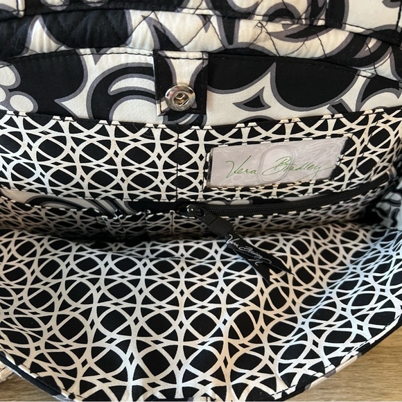 VERA BRADLEY Night & Day 2010 Metropolitan Computer Bag Weekender Black White - Picture 4 of 16